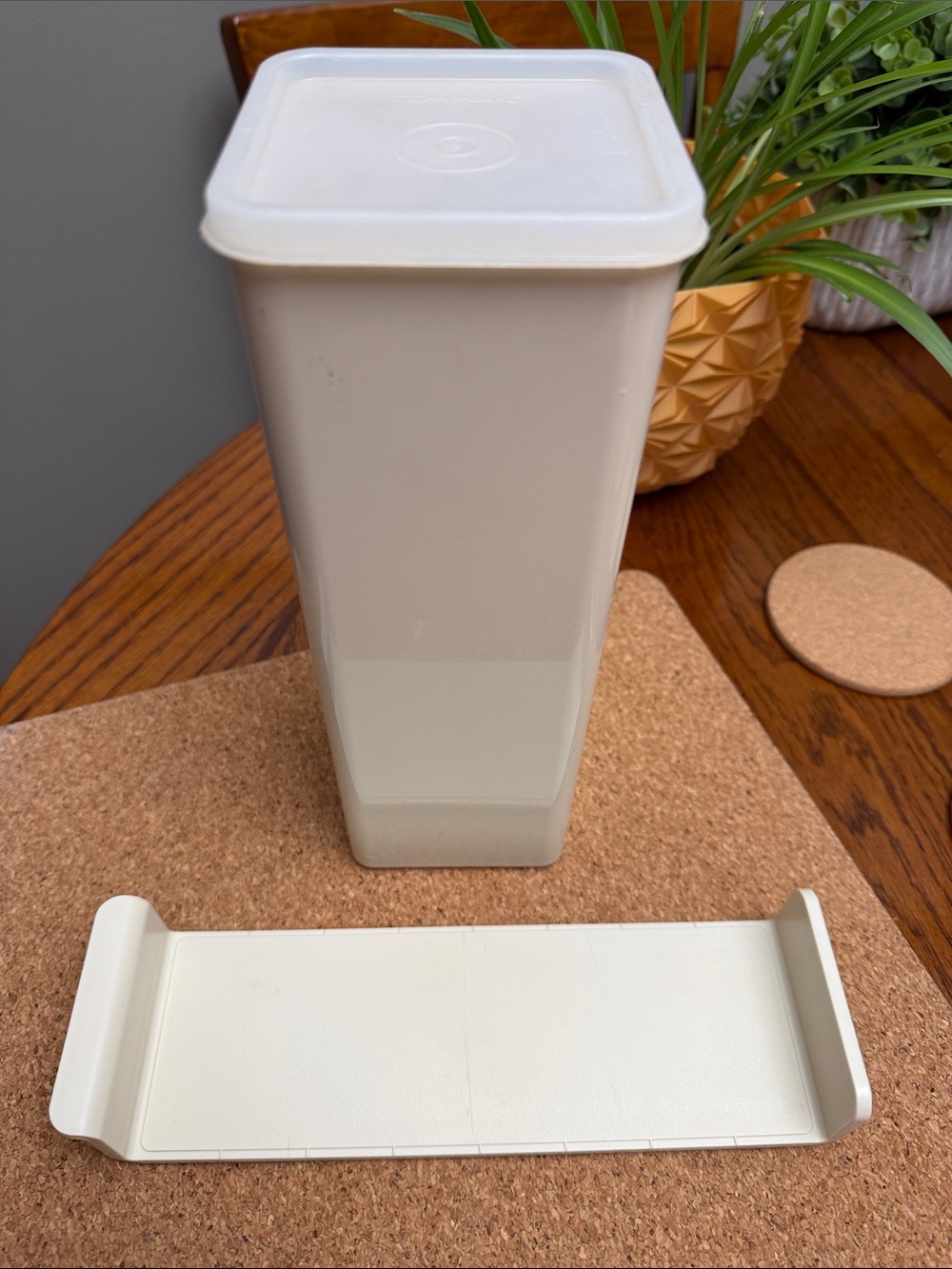 Vintage Tupperware Cheese & Cracker Keeper Tray & Lid 3-piece Set #1696-7